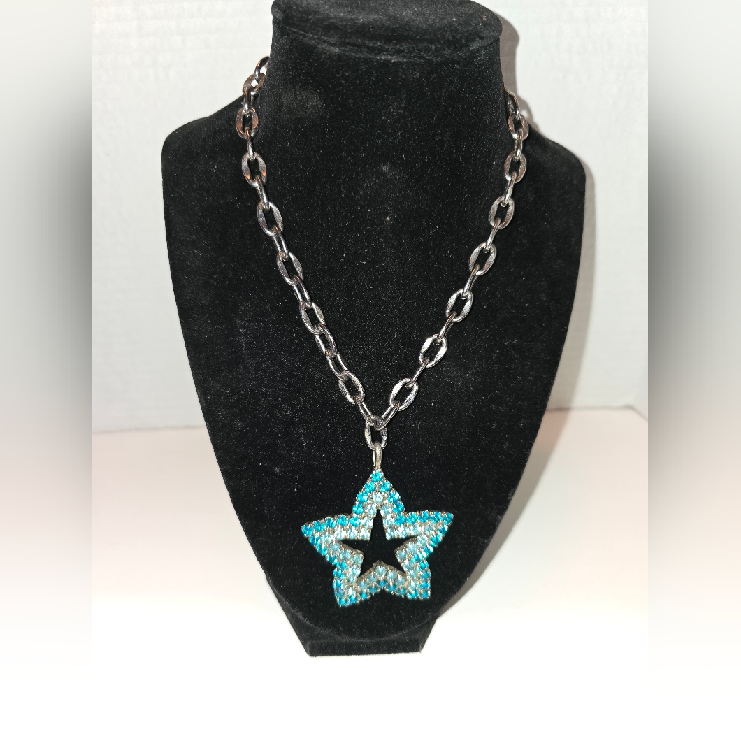 Tarina Tarantino Teal And Light Blue Star Necklace